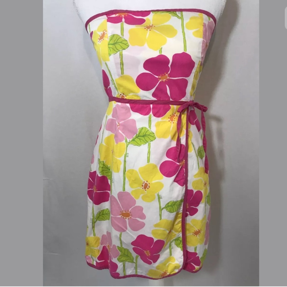 Lilly Pulitzer strapless dress 2 floral cruise